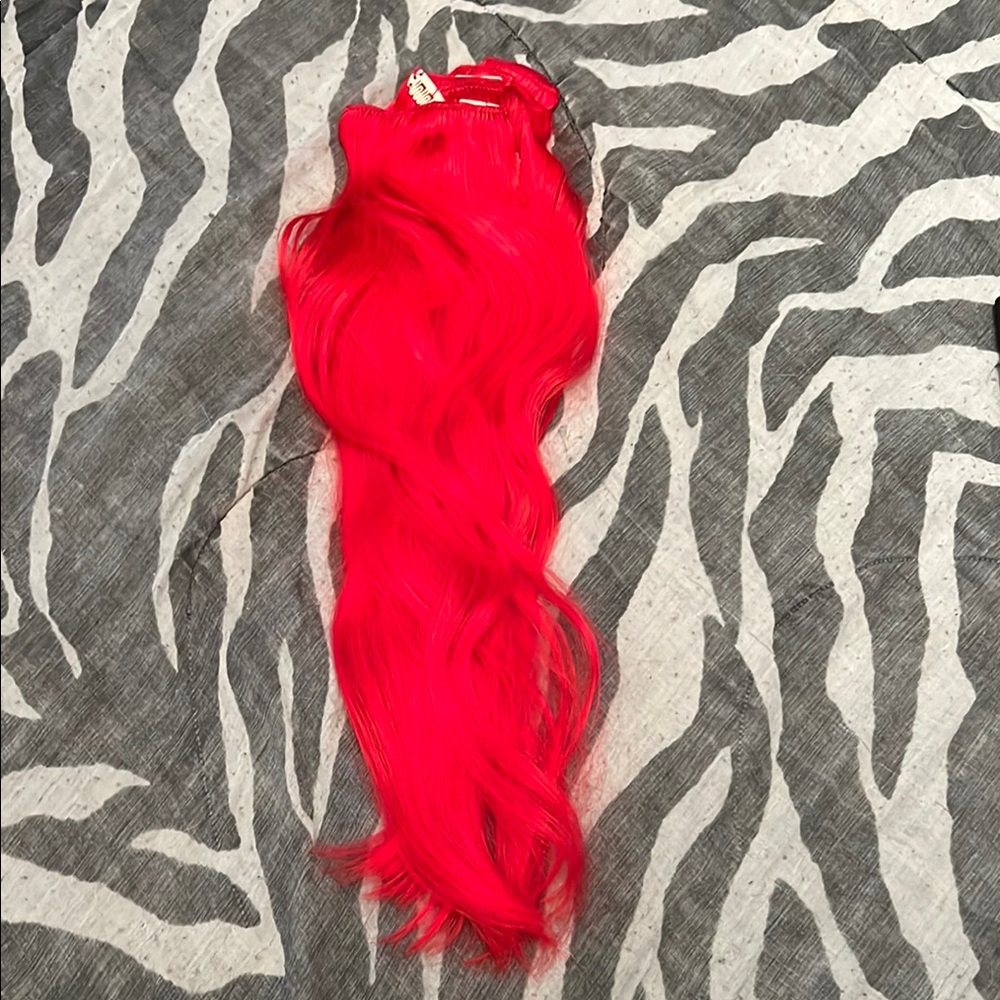 Human Hair Clip In Extensions - Red